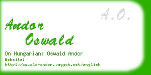 andor oswald business card
